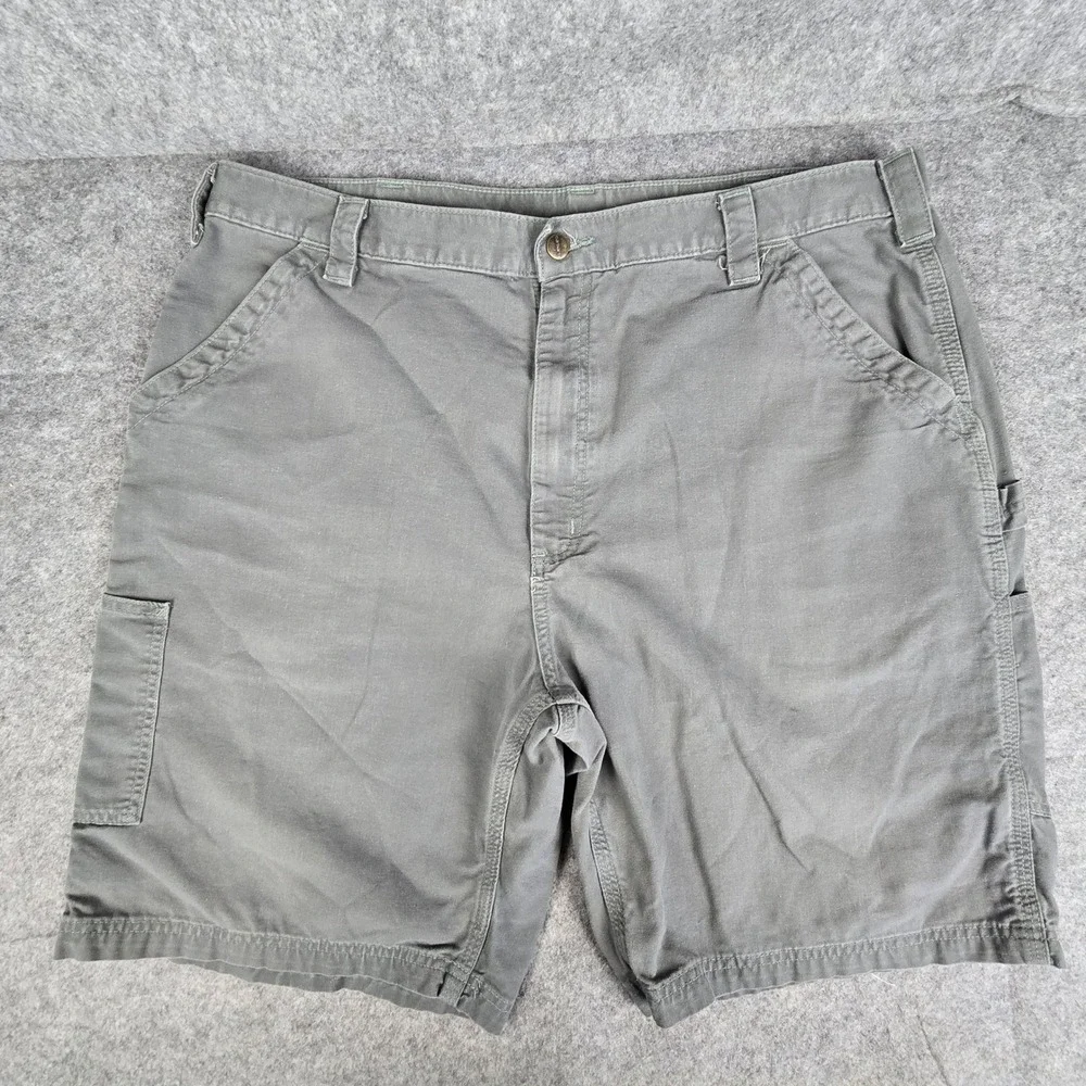 Carhartt Mens B147 FAT Gray Canvas Carpenter Workwear Shorts Original‎ Fit Sz 42